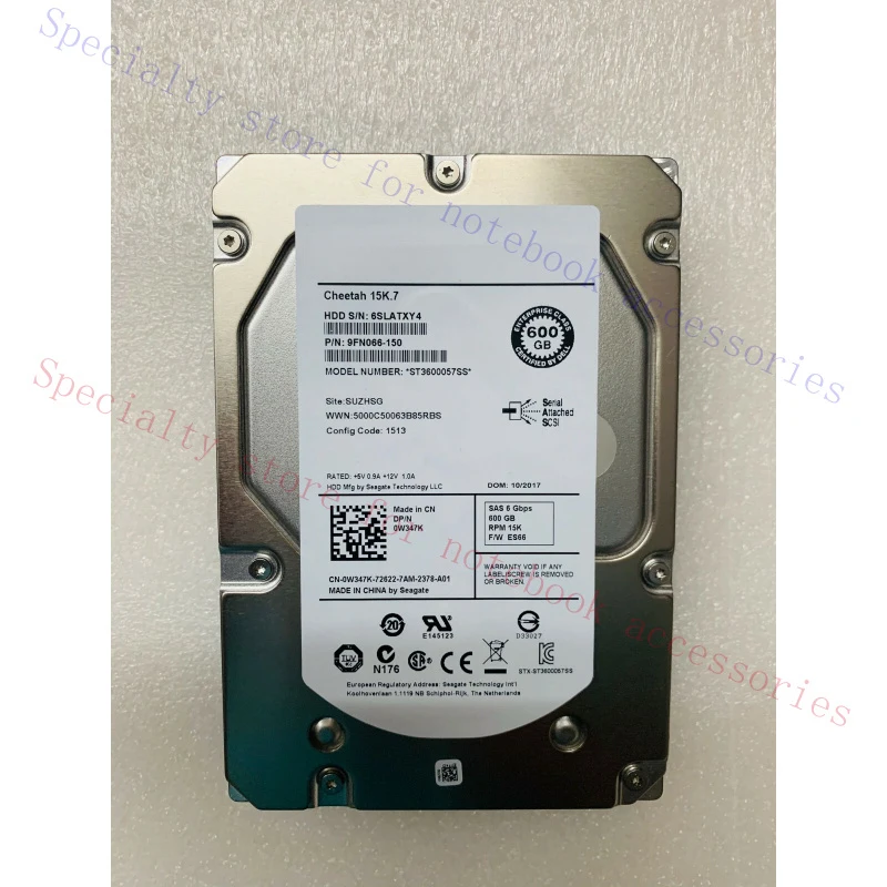 

R+ For Dell Cheetah 15K .7 W347K 0W347K ST3600057SS 600GB 6G 3.5" SAS HARD DRIVE