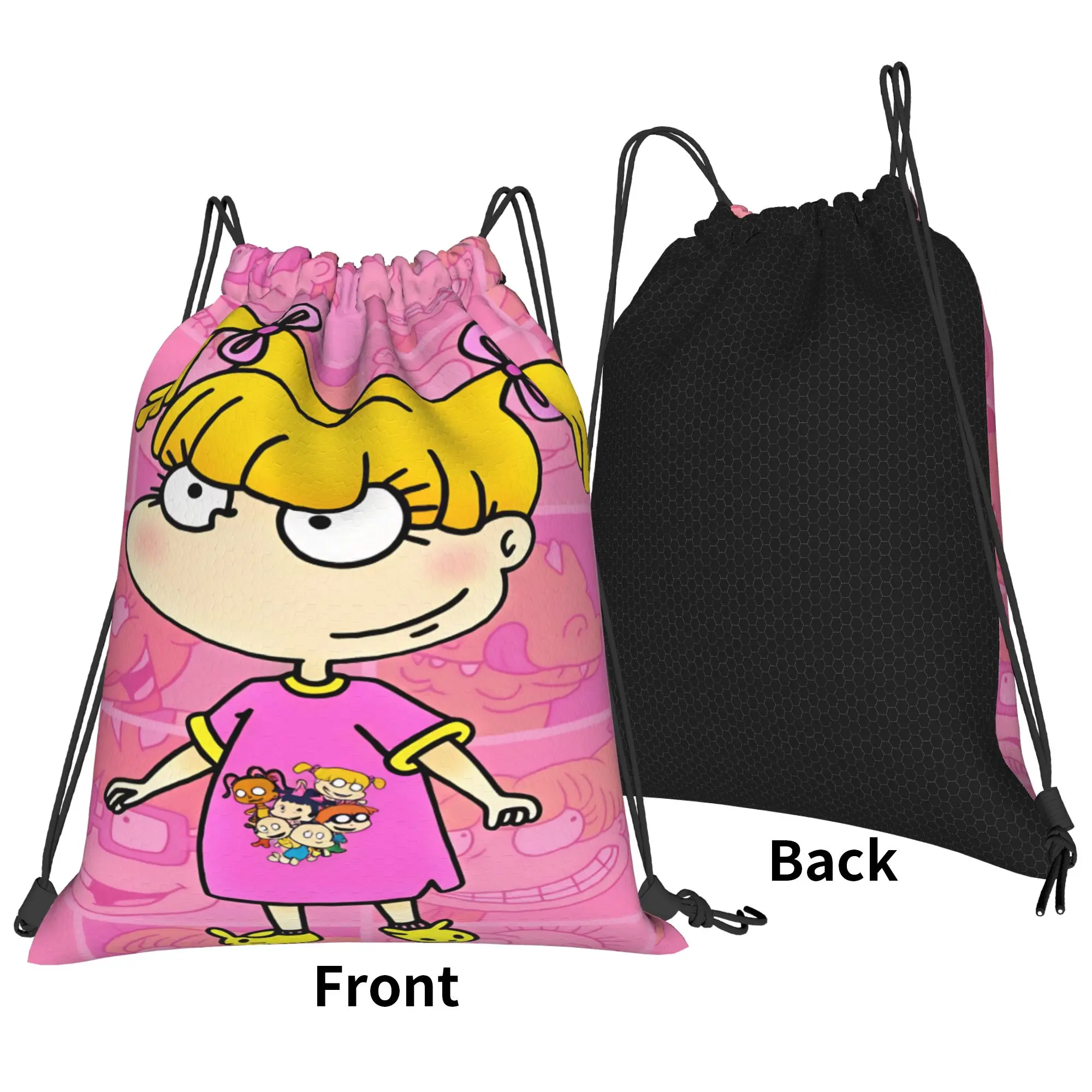 Rugrat Character Drawstring Bag  YSK Fashion Sports Camping Backpack For Women Portable Sackpack String Bags