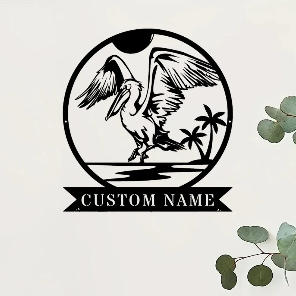 

Holiday Birthday Gifts Exclusive Customizable Metal Sign with Personalized Pelican Shape Matte Finish for Reusable Wall Decor