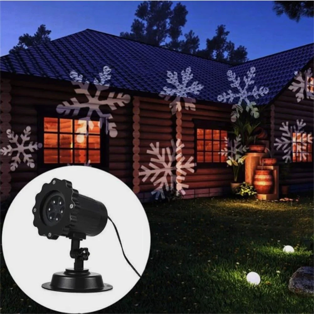 Snowflake Pattern Projector Lamp, IP65 impermeável, jogos em casa, quarto, decoração do quarto das crianças, ao ar livre, atacado, 4W