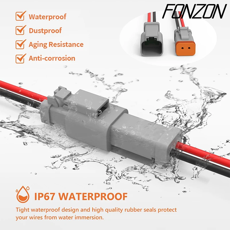 1Set DT Waterproof Connector With 15cm two-color wire DT06-2S/DT04-2P 3P 4P 6P 8P 12P Male Female Plug Socket For Automobile