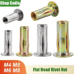 M4 M5 M6 M8 Expansion Rivet Nut 304 Stainless Steel Slotted Insert Nuts Flat Head Zinc Plated Iron Rivnut Petal Metal Insertnut