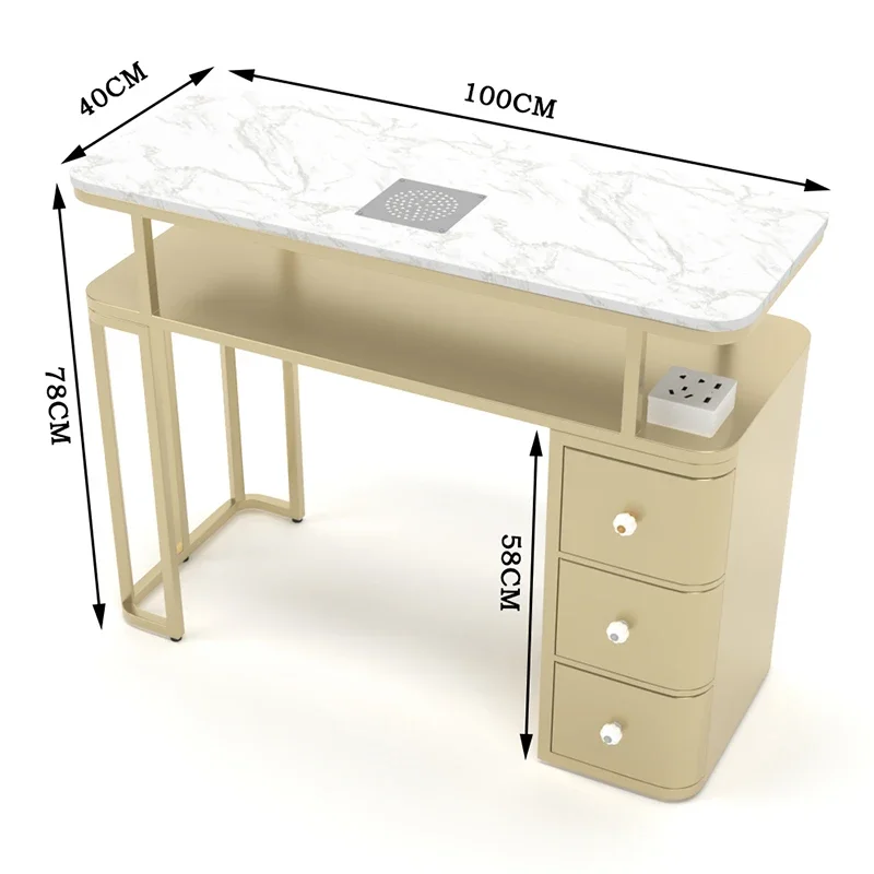 

Marble Tabletop Manicure Table Vacuum Cleaner Luxury Nordic Nail Desk Storage Modern Mesa De Manicure Salon Furniture BLNT