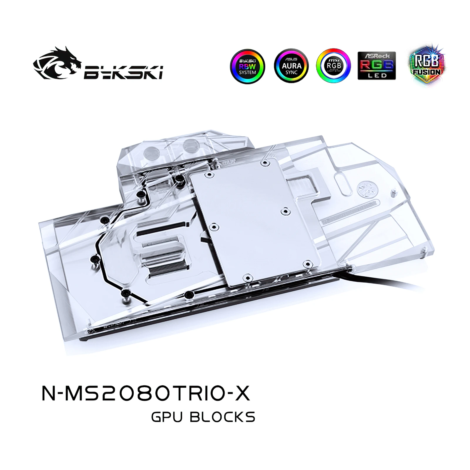 Bykski gpu bloco de resfriamento água cobertura completa para msi rtx 2080 jogos x trio N-MS2080TRIO-X