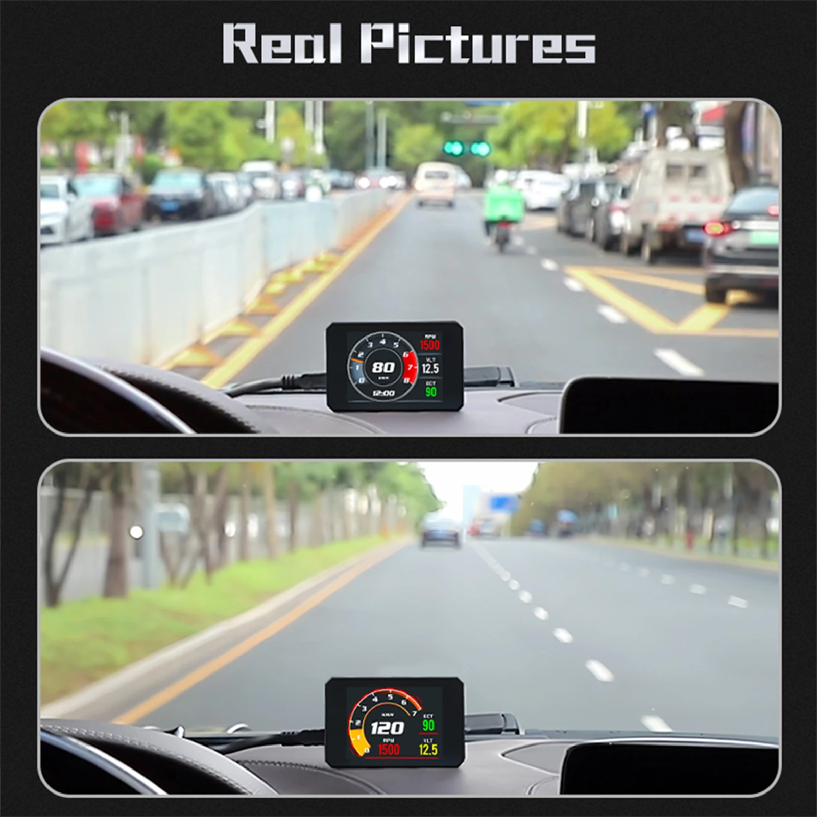 MAIMEIMI P16 OBD2 HUD Head Up Display Car Speed Gauge On-Board Computer Smart Digital Tachometer Speedometer Water Oil Tempertur