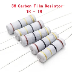 20piece 3W Carbon Film Resistor 5% 1R - 1M 1R 4.7R 10R 22R 33R 47R 1K 4.7K 10K 100K 10 22 33 47 4K7 Ohms Oxide Film Resistance