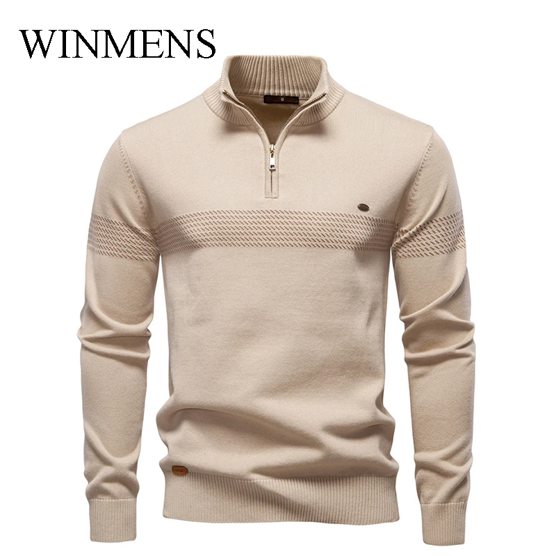 

Men's Autumn and Winter Pullovers Half-zip Stand Collar Business Casual Youth Long Sleeve Knitwear 2025 High Quality Sweater