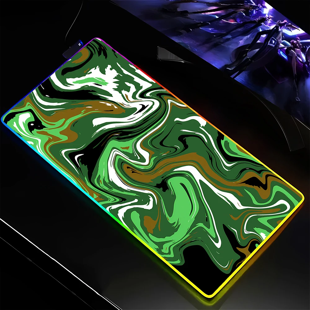 Large Strata Liquid HD Custom Mousepad Gamer Keyboard RGB Diy Deskmat Office Accessories PC Gaming LED Backlight Extended Pads