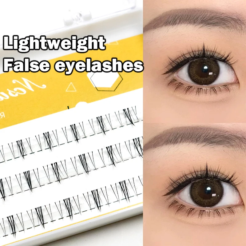 Lower Eyelashes  V-Shaped Individual Lashes 120 Clusters MIX Natural Lower Under Eyelash Easy Grafting Makeup Extension Tools