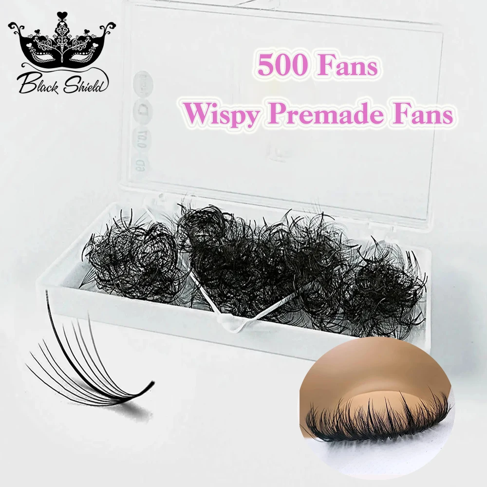 Spitz zulaufende, flauschige 5D 7D 9D C/D Curl Promade Volumen-Wimpernfächer, lose Fächer, Sandwich-Spikes, künstliche Wimpernverlängerung – Detail 8
