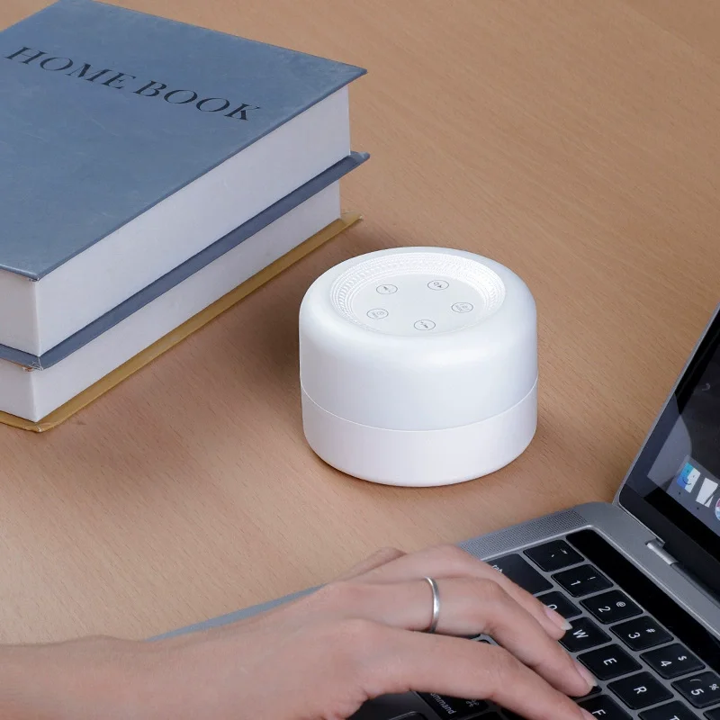 Máquina de ruido blanco para dormir con luz colorida, luz nocturna pequeña con 12 ruidos relajantes y música ambiental para relajación
