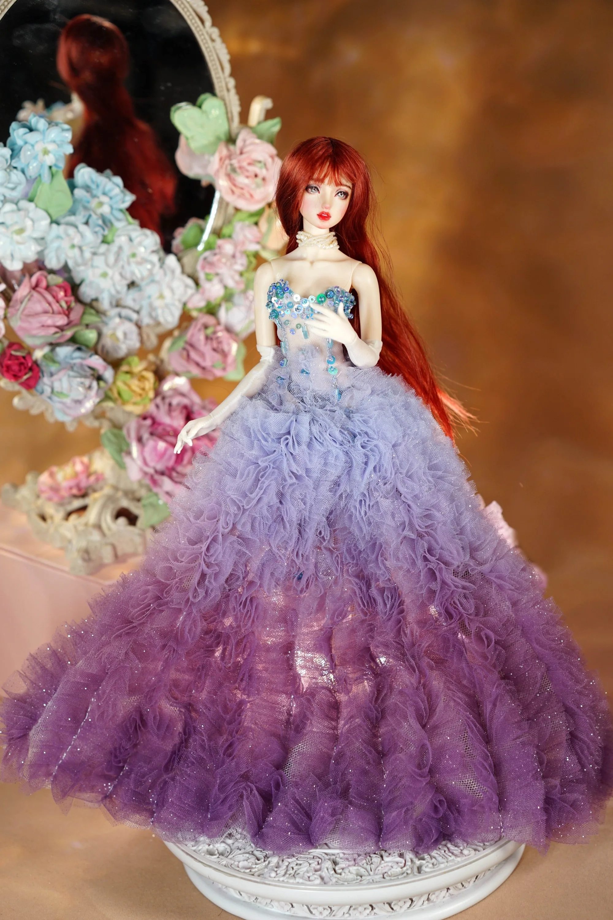 

Вечернее платье «Звездное небо и Луна» с пайетками, глубоководное платье-русалка класса люкс для куклы-супермодели 1/6 FR Babi, одежда для куклы 30 см