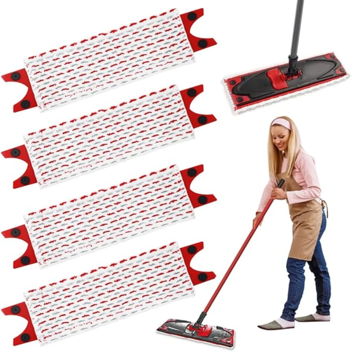 Almohadillas de microfibra para fregona Vileda 1-2 Spray, Ultramax/UltraMax Plus/Easy Wring UltraMax Mop, reemplazo de cabezal de fregona de giro plano
