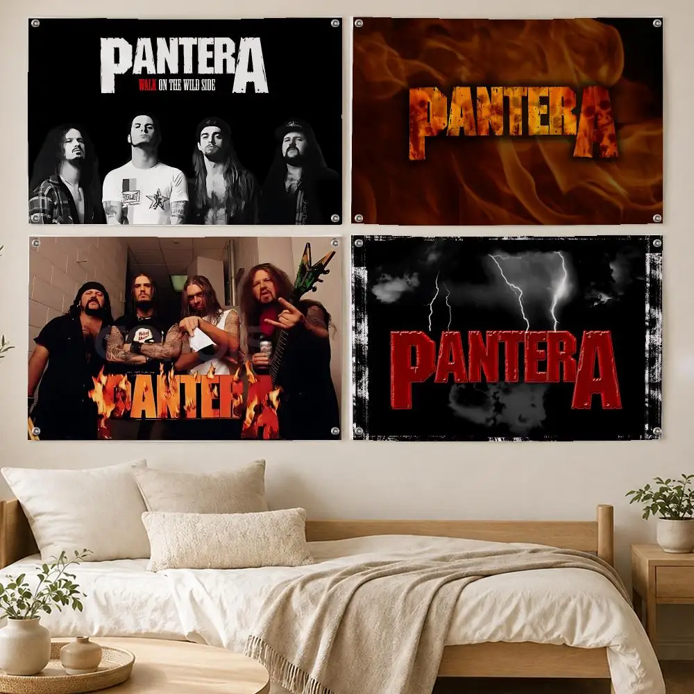 Pantera Groove Metal Band Flags Room Bedroom Home Outdoor Wall Hanging Concert Printed Background Decoration Art Banne