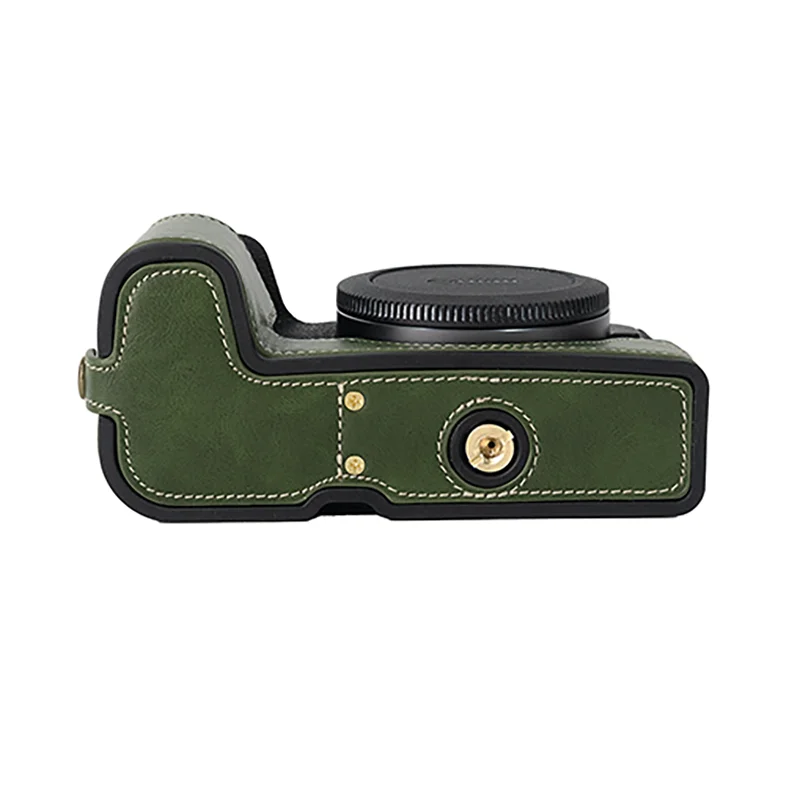 Étui en cuir PU pour appareil photo, peau grasse, sac demi-corps, protecteur de base pour IL EOS R8, ouverture de protection, housse astronomique avec dragonne