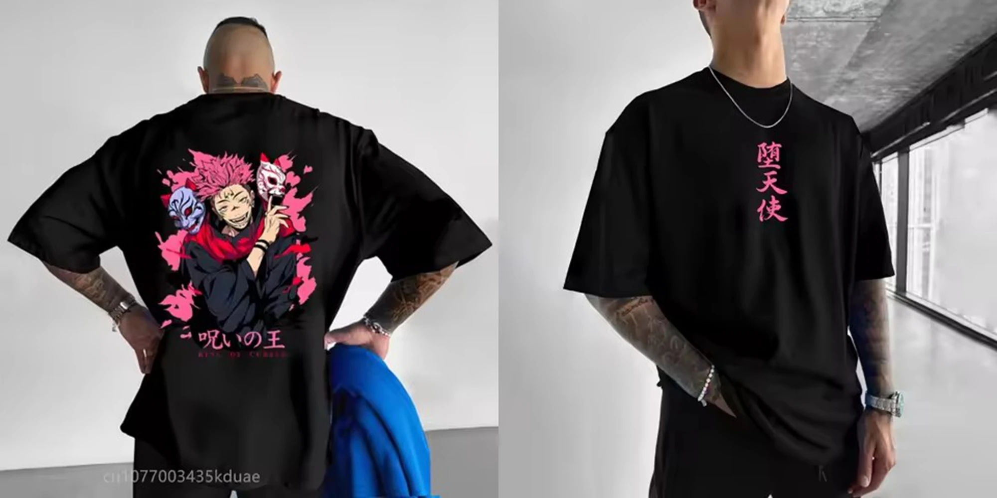 Jujutsu Kaisen Anime Men Clothing Tee Shirt Homme New in Top Haikyuu Tees short sleeve Round Neck Printing Pullover T-Shirts image 5