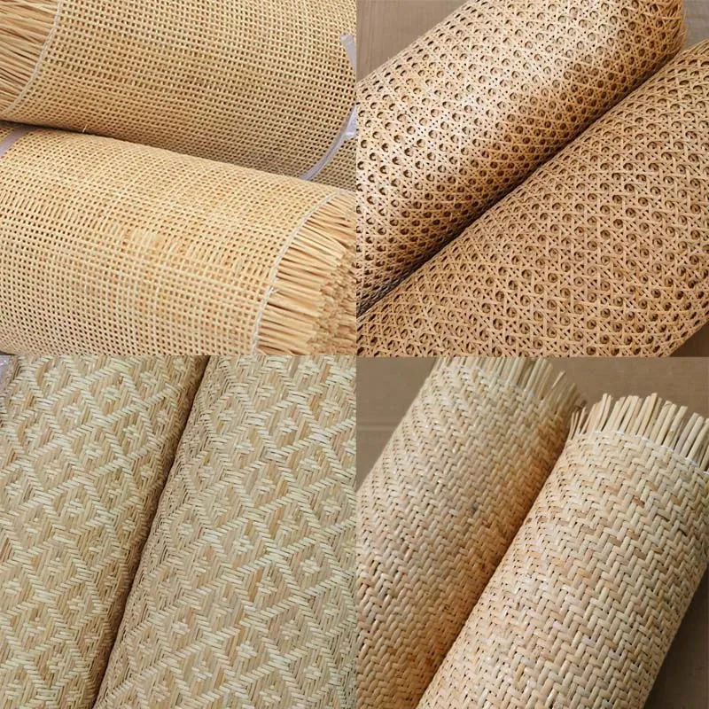 5 Types Natural Indonesian Rattan Material Fashion Cane Webbing Roll For Furniture Decoration Homestay Style DIY Chair Cabinet