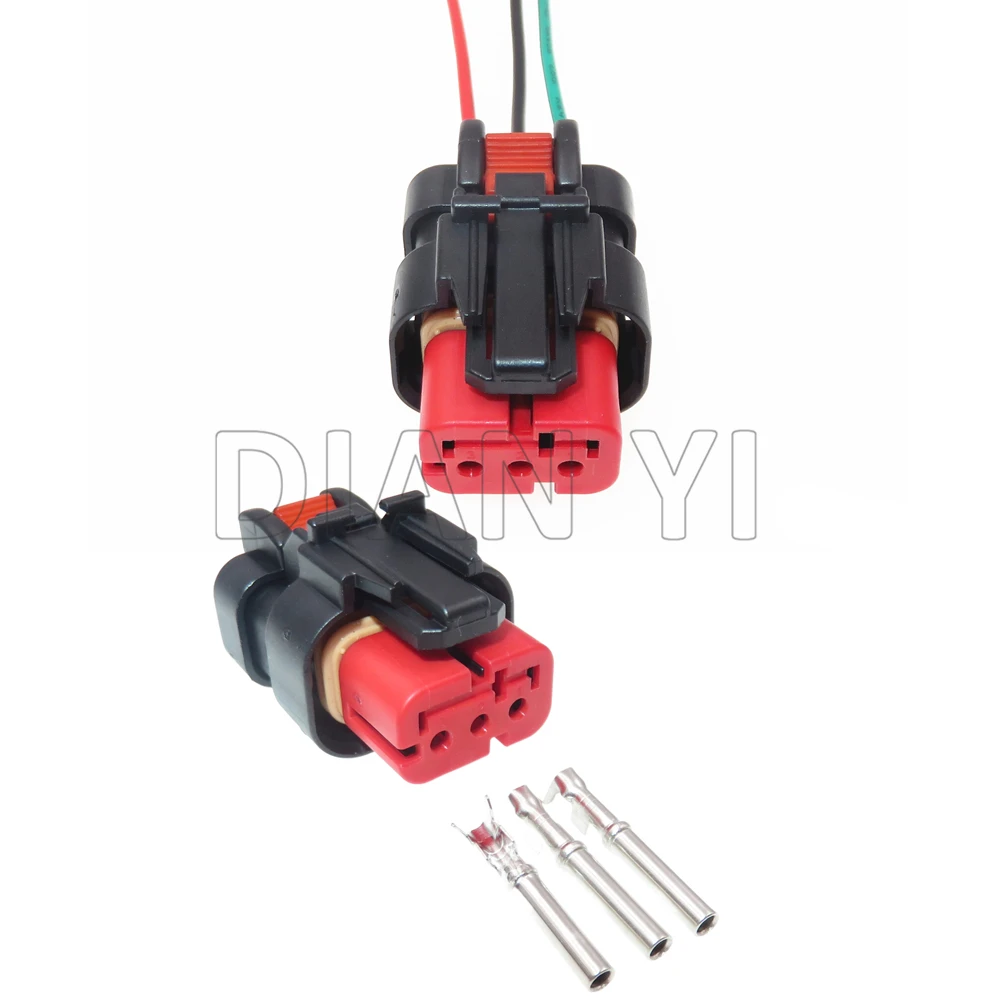 

1 Set 3 Way Auto Plastic Housing Connector with Cables 776429-1 776523-1 AC Assembly Excavator Camshaft Sensor Socket