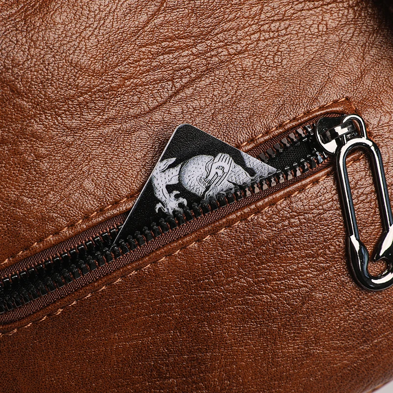 Modische Damen-Umhängetasche aus weichem Leder, große Kapazität, mehrere Außentaschen, abnehmbarer Riemen, Crossbody-Handtasche für den Alltag – Detail 21