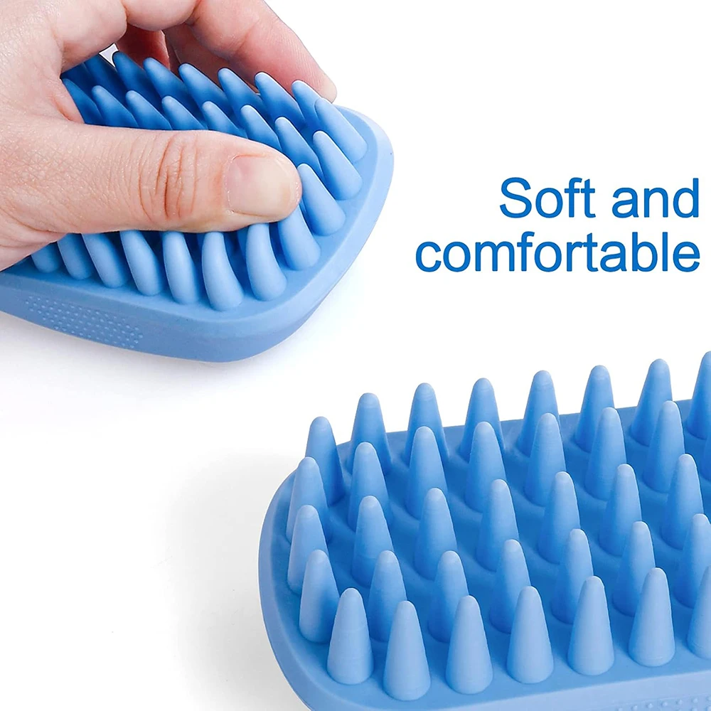 Pet Bath Comb Soft Silicone Anti Slip Soothing Beauty Massage Brush Remove Loose Hair From Cats/Dogs Pet Cleaning Products