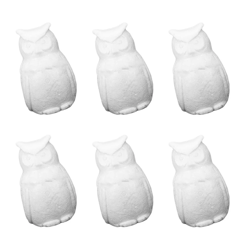 

6pcs 15Cm Foam Owls Diy Animal Craft For Kids Painting Projects Durable Children Educational Ornament Festival Decor