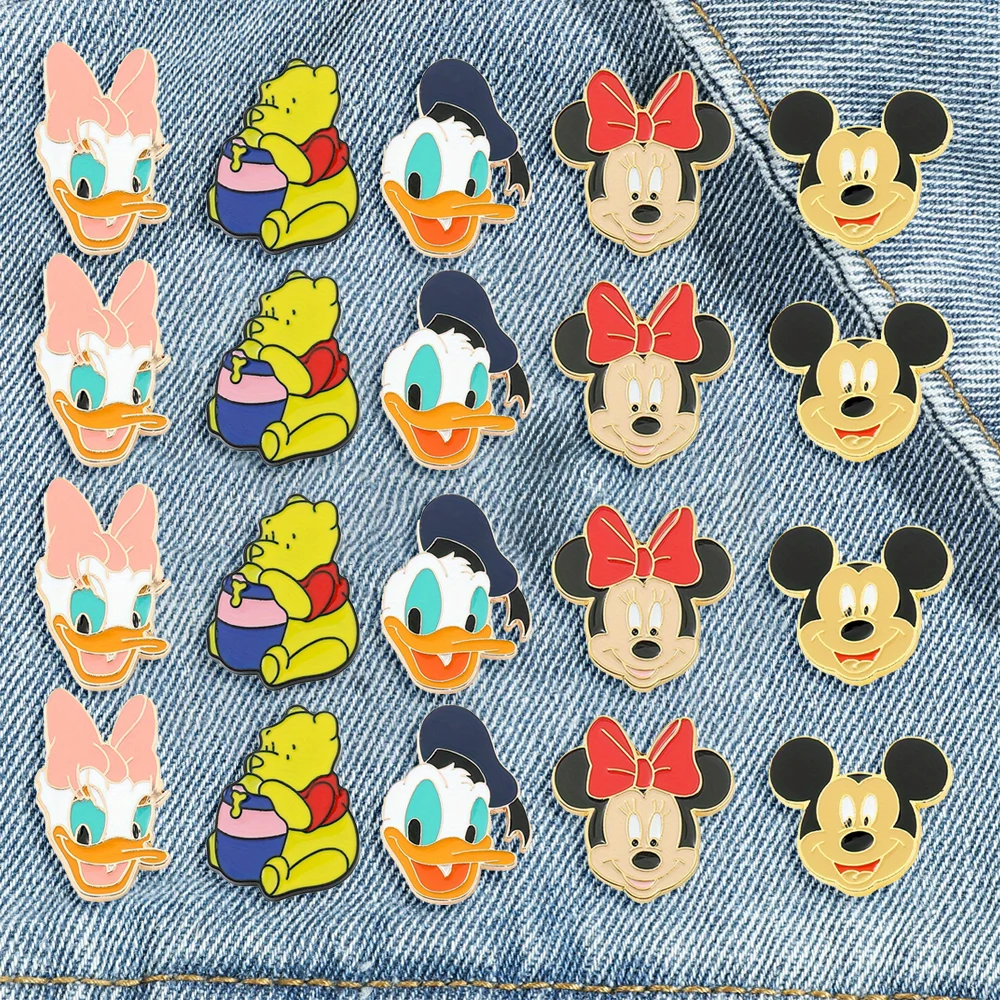 

20 Pcs Funny Creative Cartoon Brooch Cute Daisy & Donald Duck Mickey Enamel Pin Badge Jewelry Backpack Clothing Accessories Gift