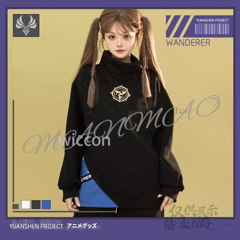 Anime jogo genshin impacto andarilho cosplay traje topos S-3XL casaco calças casual moletom com capuz jaqueta streetwear feminino masculino