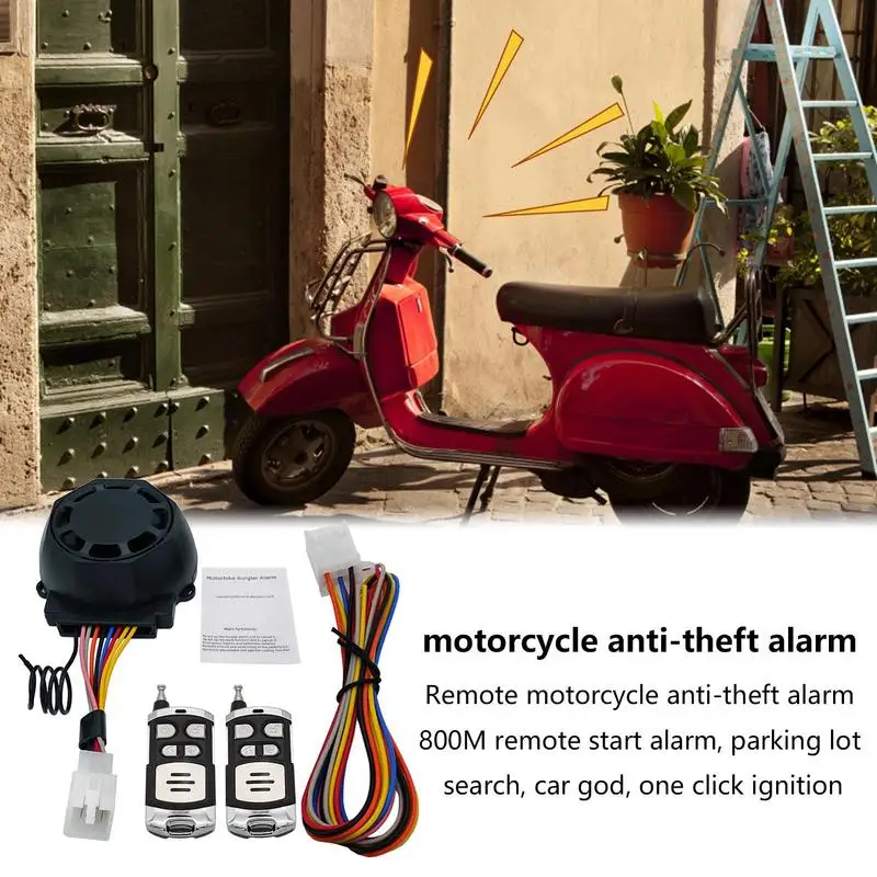 Electric Cycle Alarm Anti Theft Security System With Remote Control Waterproof Security Alarm System For Outdoor Riding