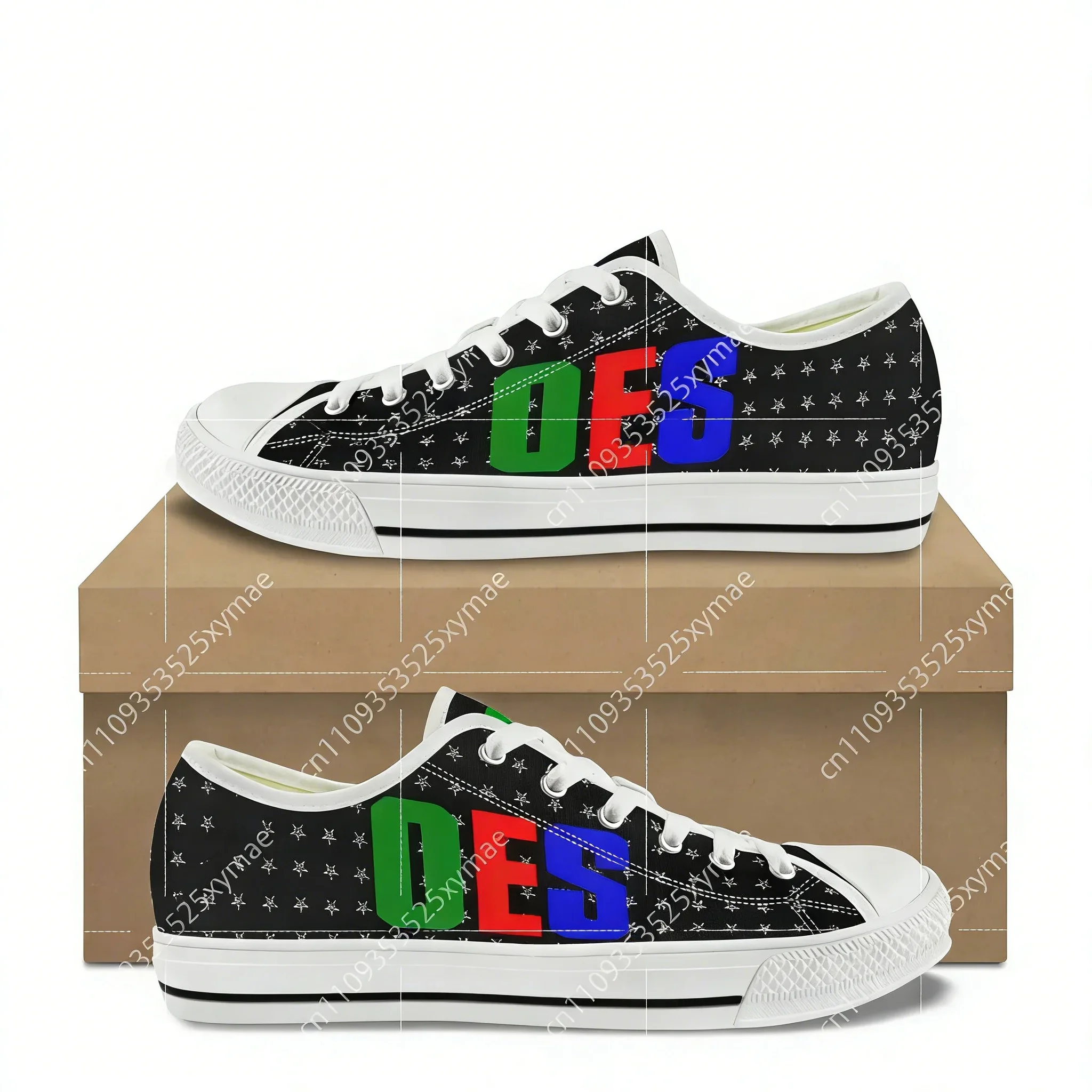 Zapatillas bajas de lona para mujer, nuevas, de moda, con estampado de la Hermandad de la Estrella del Este (OES), informales, planas, con cordones para mujer