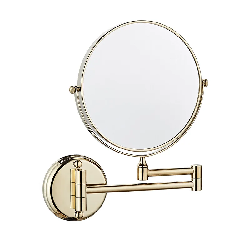 Bathroom Cosmetic Mirror 6 inch Wall Mounted Cosmetic Mirror Retractable Round Cosmetic Mirror Double Sided Mirror Bathroom