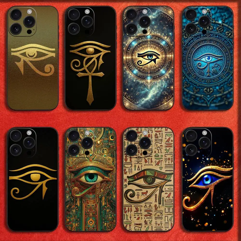 

Olho De Horus Phone Case For iPhone 17,16,15,14,13,12,11,Pro,Max,Plus,E,SE4,Air,Mini Black Cover