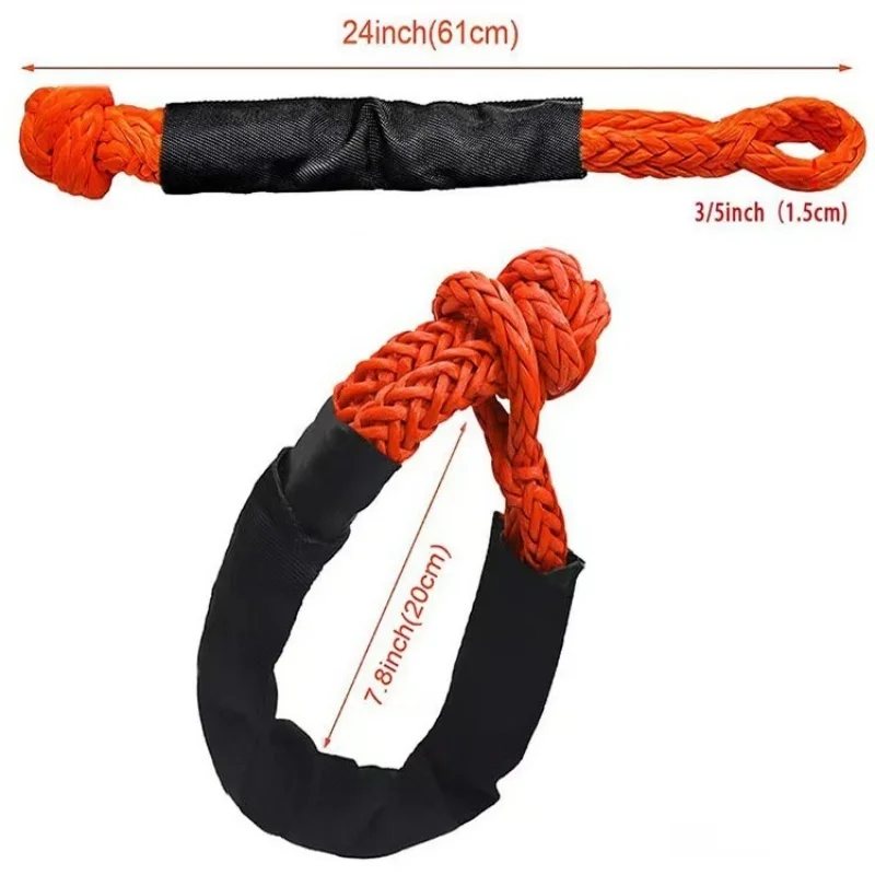 Soft Shackle Tow Trailer Hook U Hook Winch Rope Knot 38000 Lbs Polyethylene Rope Rescue Refitting Self Rescue