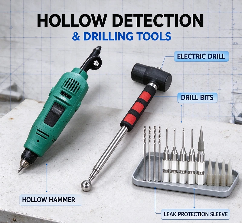 Portable Tile Regrout Machine With Drill Bits For Floor Tile Stone Wall Hollow Repair Injection