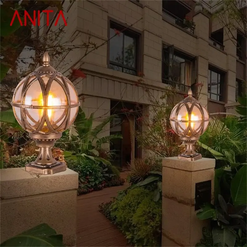 

ANITA Outdoor Post light Patio Modern LED Round Waterproof Pillar Lighting For Porch Balcony Courtyard Villa