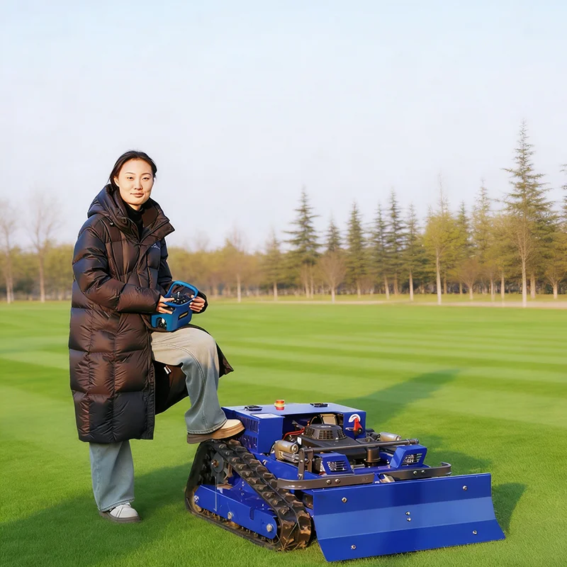 

Customized Farm Large Area Weeding Track Remote Control Lawn Mower All Terrain Lawn Cleaning Machine