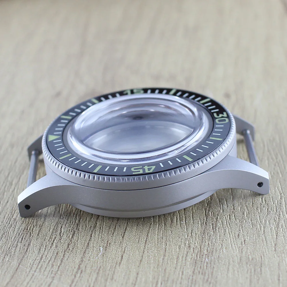 40mm Vintage 50-FATHOS Watch Case Dive Full Luminous Ceramic Bezel AR Bubble Sapphire Crystal For NH35 NH36 NH70 NH72 Movt 20ATM