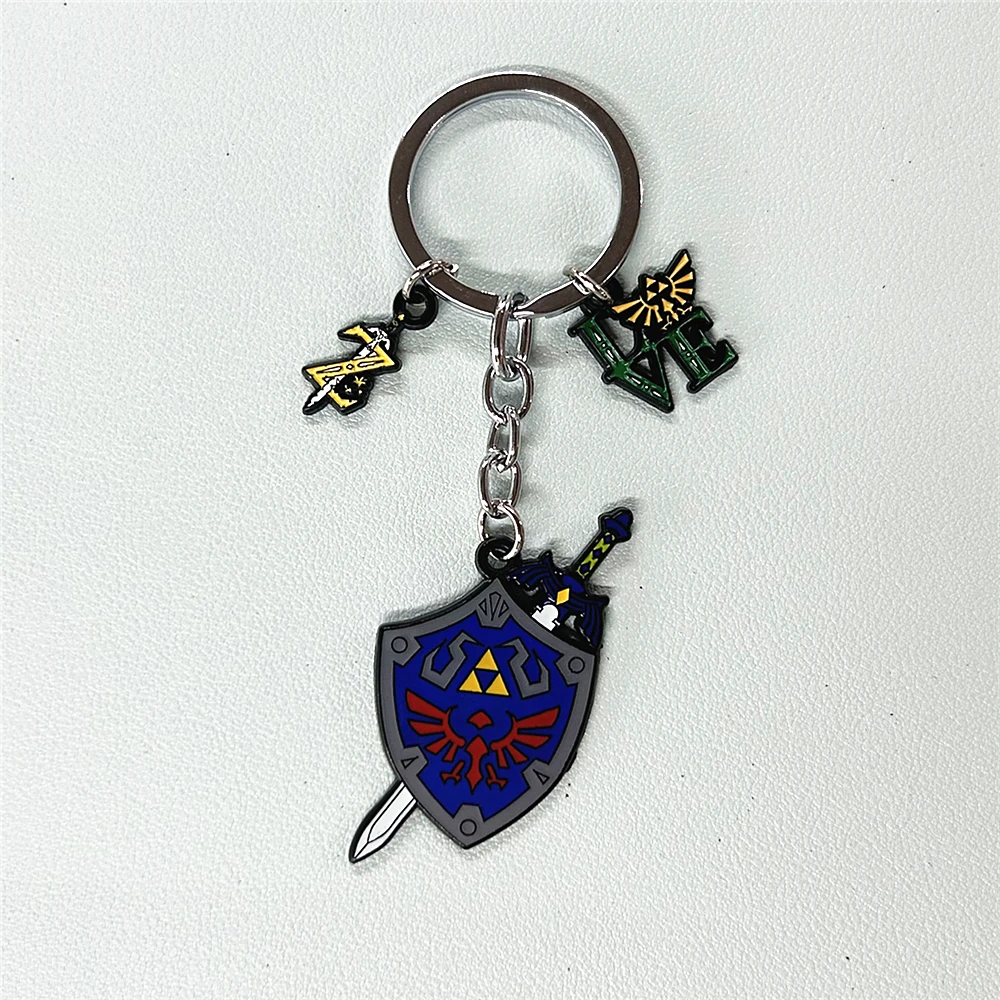 JYYH Classic Arcade Games Keychain Fashion Shield Metal Jewelry Small accessories Man Gift