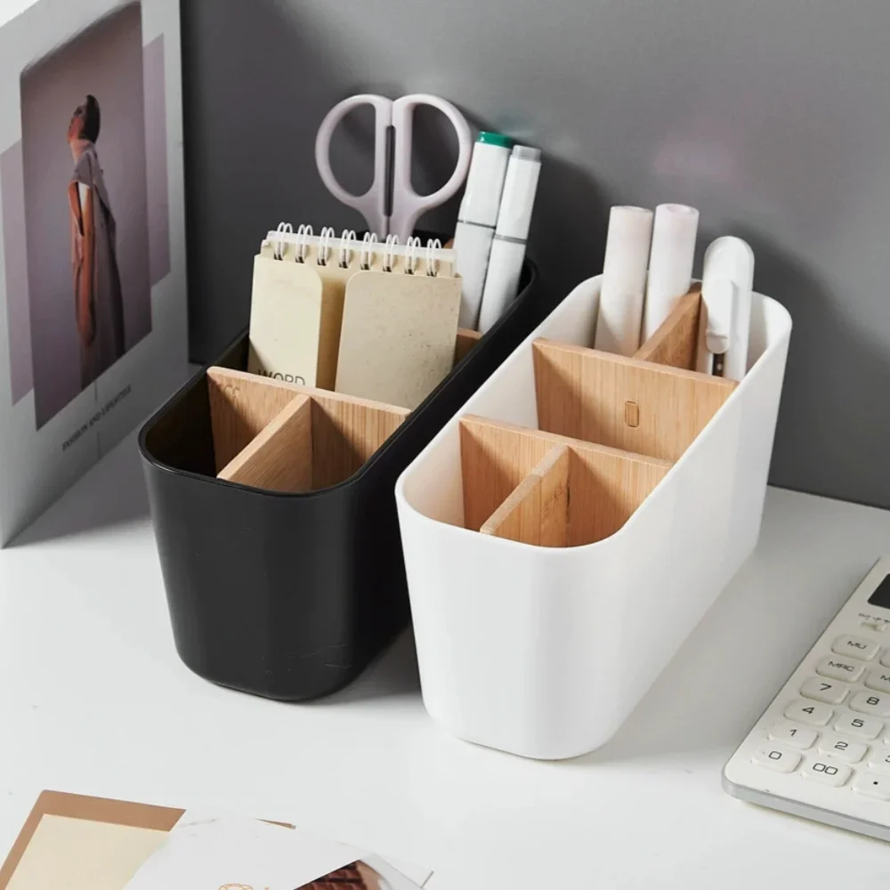 Toothbrush Holders for Bathrooms, Bamboo Tooth Brush Holder with 5 Slots Bathroom Vanity Organizer Countertop for Electric Tooth