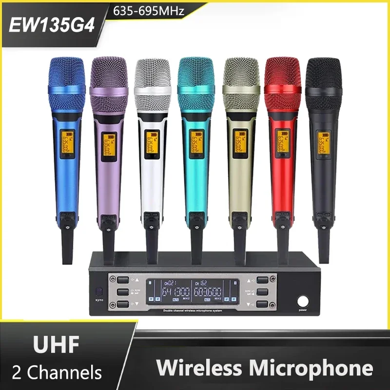 

EW135G4 Wireless Microphone System Professional 2 Channels Mic UHF SKM9000 EW100G4 EW 100 G4 for Karaoke DJ Stage Performance