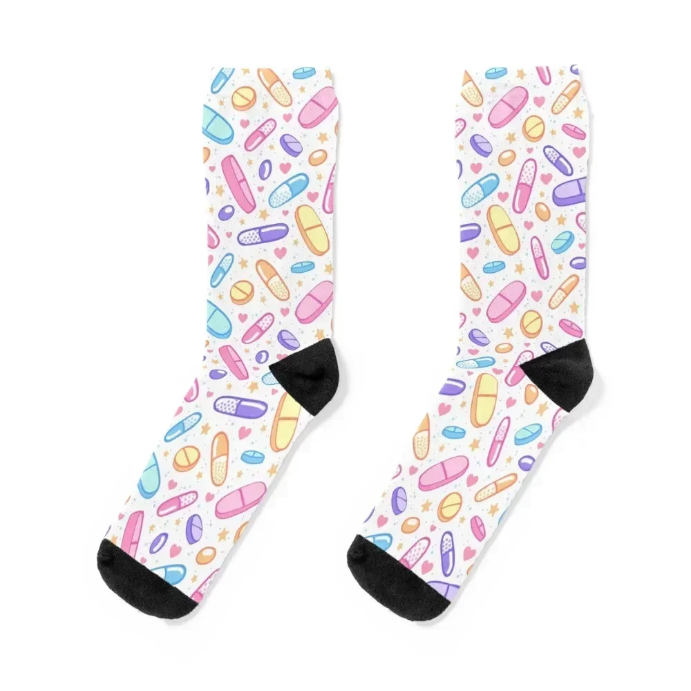 Pastel Pills Socks men cotton high quality Thermal man winter FASHION football Designer Man Socks Women's