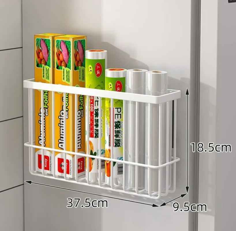 Storage Rack Refrigerator Magnetic Attraction Kitchen Spice Shelf Punch Free Saving Space Durable Microwave Nordic Practical