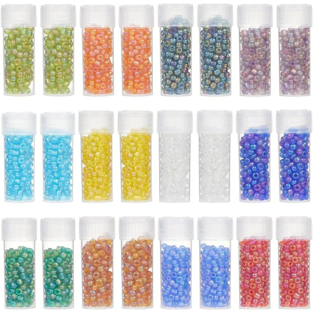 120G Glas-Rocailles, 8/0 Glas-Rocailles, transparente runde Rocailles, 3 mm, kleine Pony-Perlen, Mini-Glasperlen, lose Distanzperlen