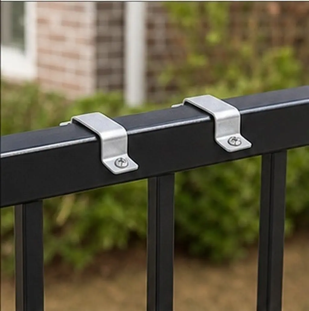 20Pcs Metal Fence Clamps U Shaped Connector Bracket for Deck Support Railing Post Holder Bracket Garden Fence Fittings