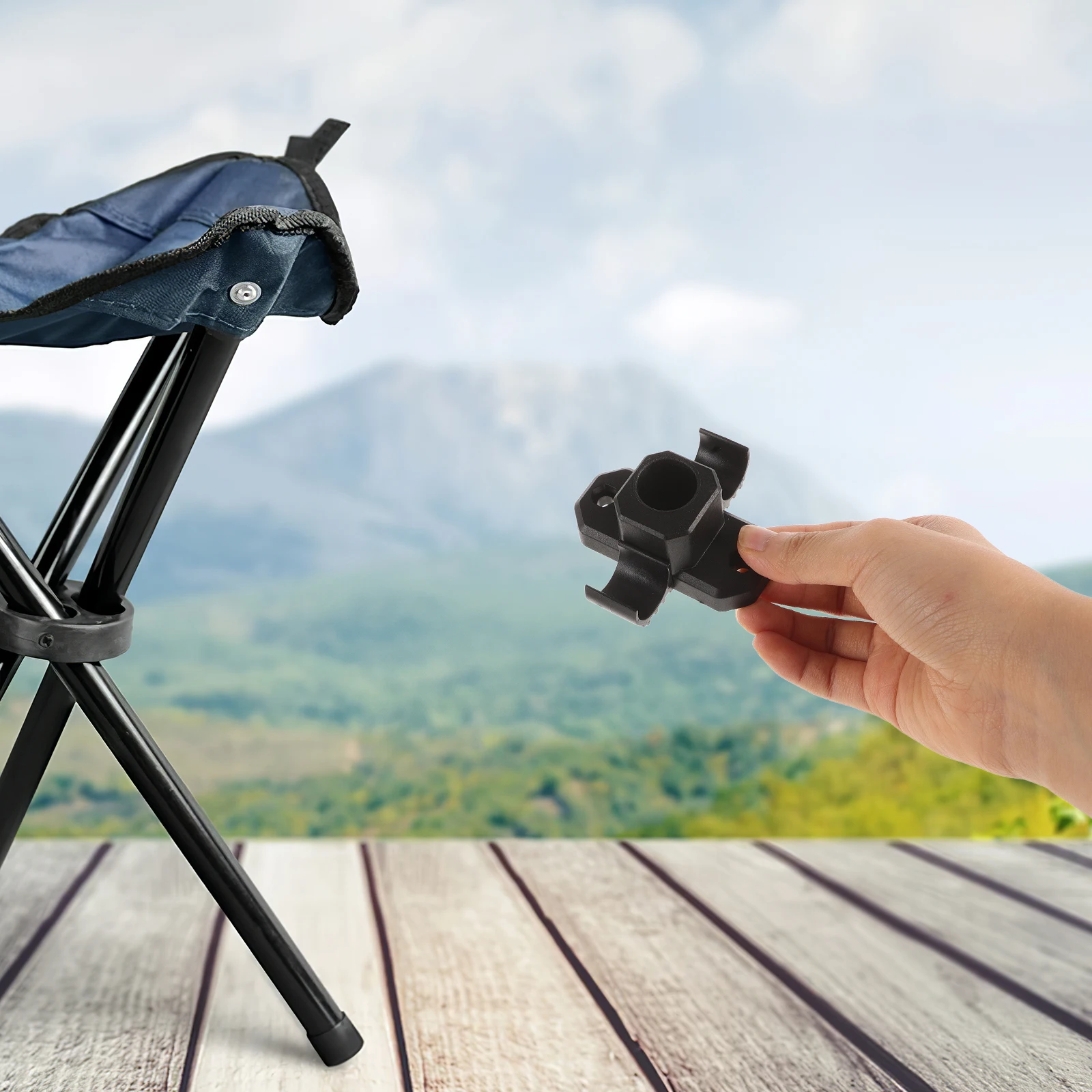 

4pcs Outdoor Furniture Connectors Portable Stool Chairs Leg Plates Mounting Hardware Accessories Table Chair Camping Stools