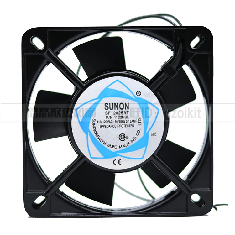 

SUNON SF12025AT P/N1122HSL AC 110V 0.13AMP 120x120x25mm 2-Wire Server Cooling Fan