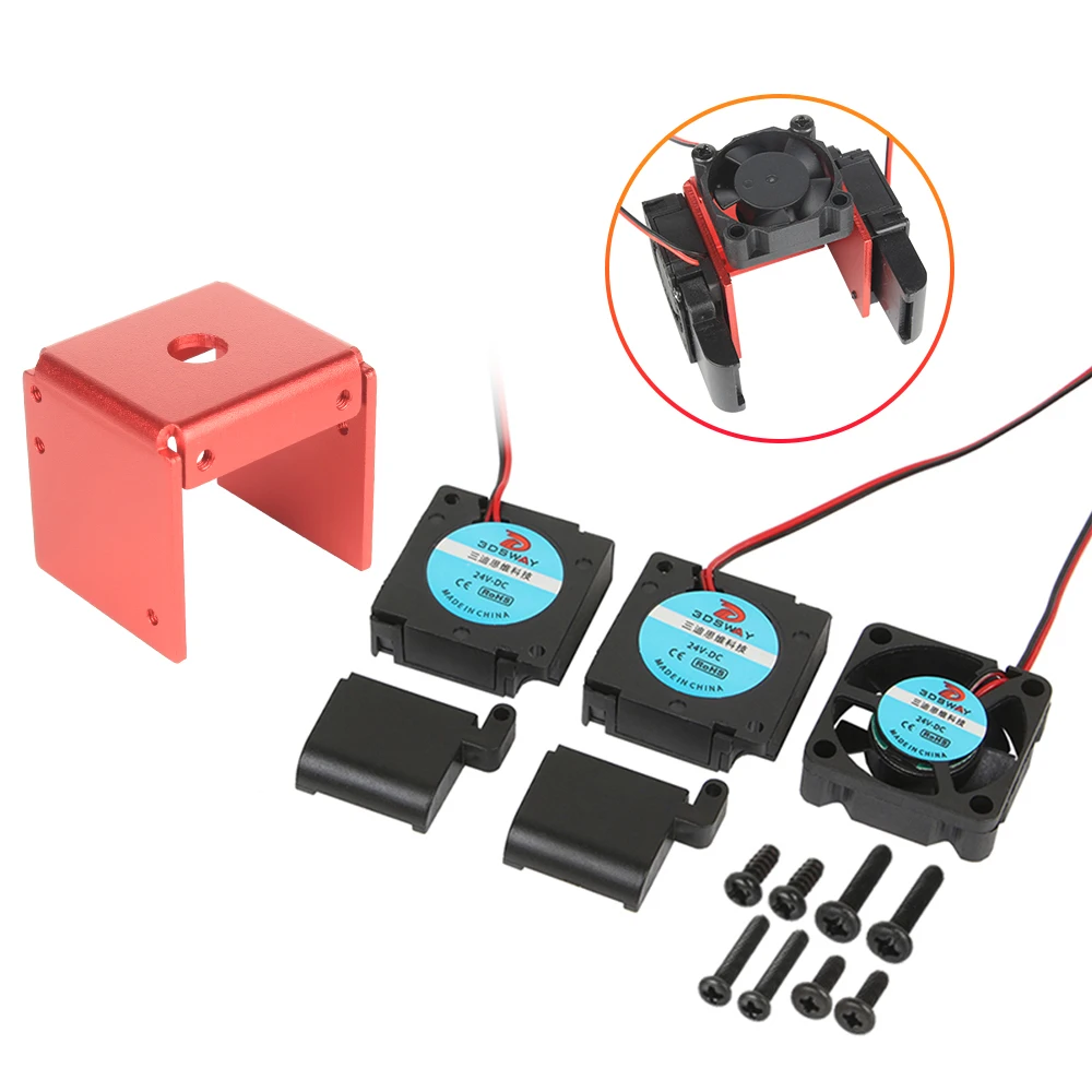 3DSWAY piezas de impresora 3D V6 BP6 Hotend Kit extrusora Hotend soporte de ventilador DC 12v/24v 3010 Turbo ventilador de refrigeración Kit de conducto guía