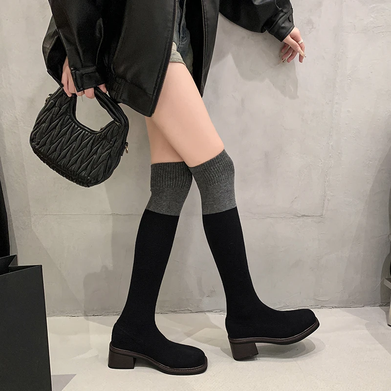 Bottes montantes rétro rouge b - Sock Boot Women avis et prix