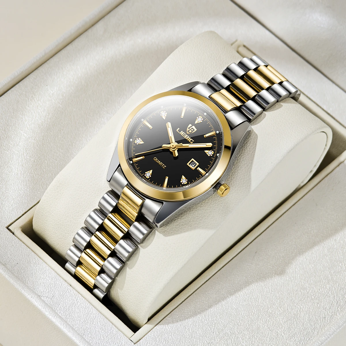 LIEBIG модные кварцевые наручные часы женские роскошные полностью стальные водонепроницаемые часы для женщин повседневные часы Relogio Feminino LIEBIG модные кварцевые наручные часы женские роскошные полностью стальные водонепроницаемые часы для женщин повседневные часы Relogio Feminino