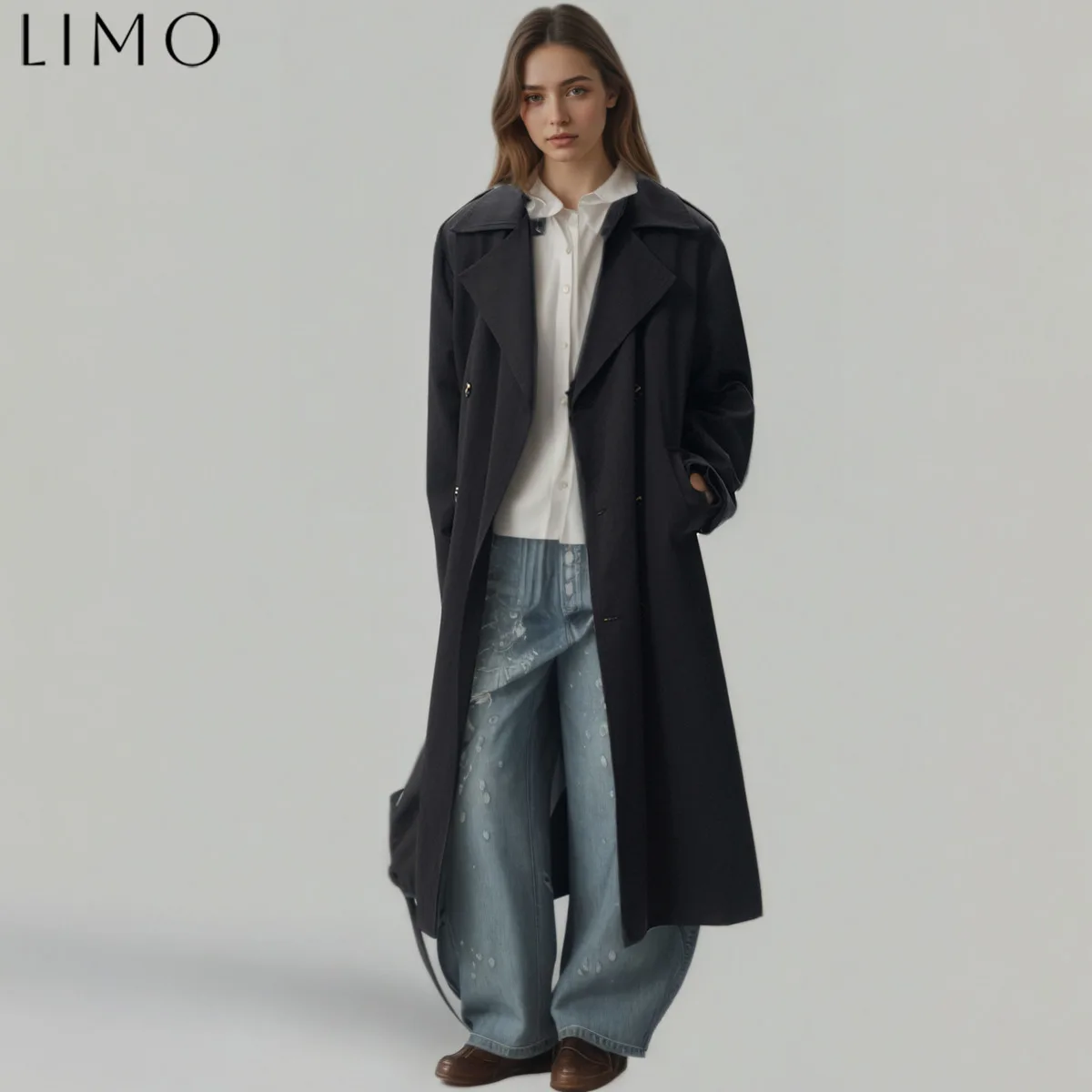 

LIMO 2025 шерстяное и хлопковое женское винтажное дизайнерское пальто, осень-зима, уличная одежда для путешествий, шикарная верхняя одежда