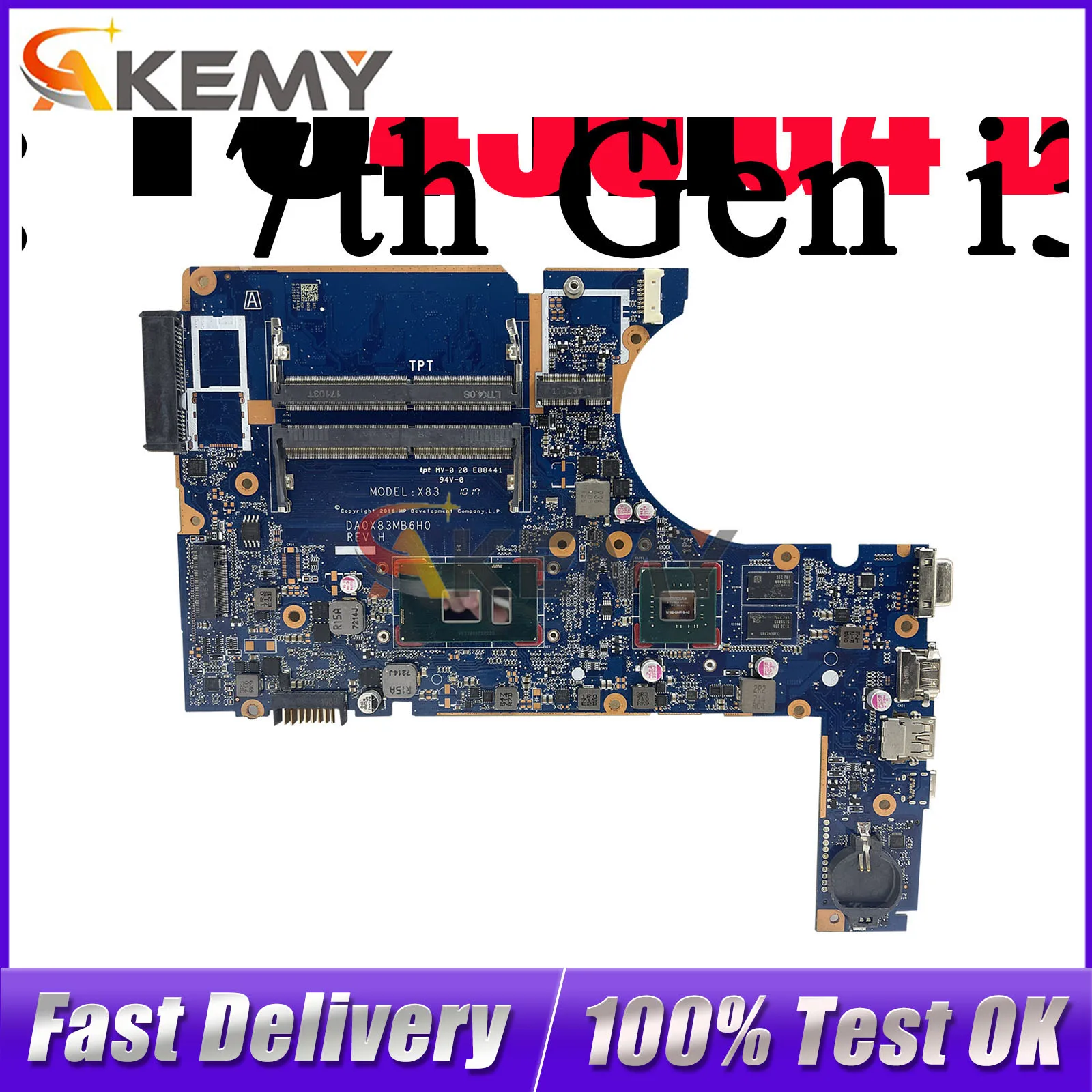 

DA0X83MB6H0 Материнская плата для ноутбука HP ProBook 450 G4 с процессором i3 i5 i7 V2G GPU DDR4 907714-001 100% полностью протестирована